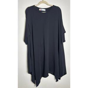 Free People FP Beach Kahana Tunic Tee Shirt Boho Black Dress Size Large